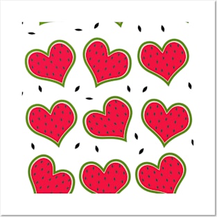 Watermelon shape of heart. Posters and Art